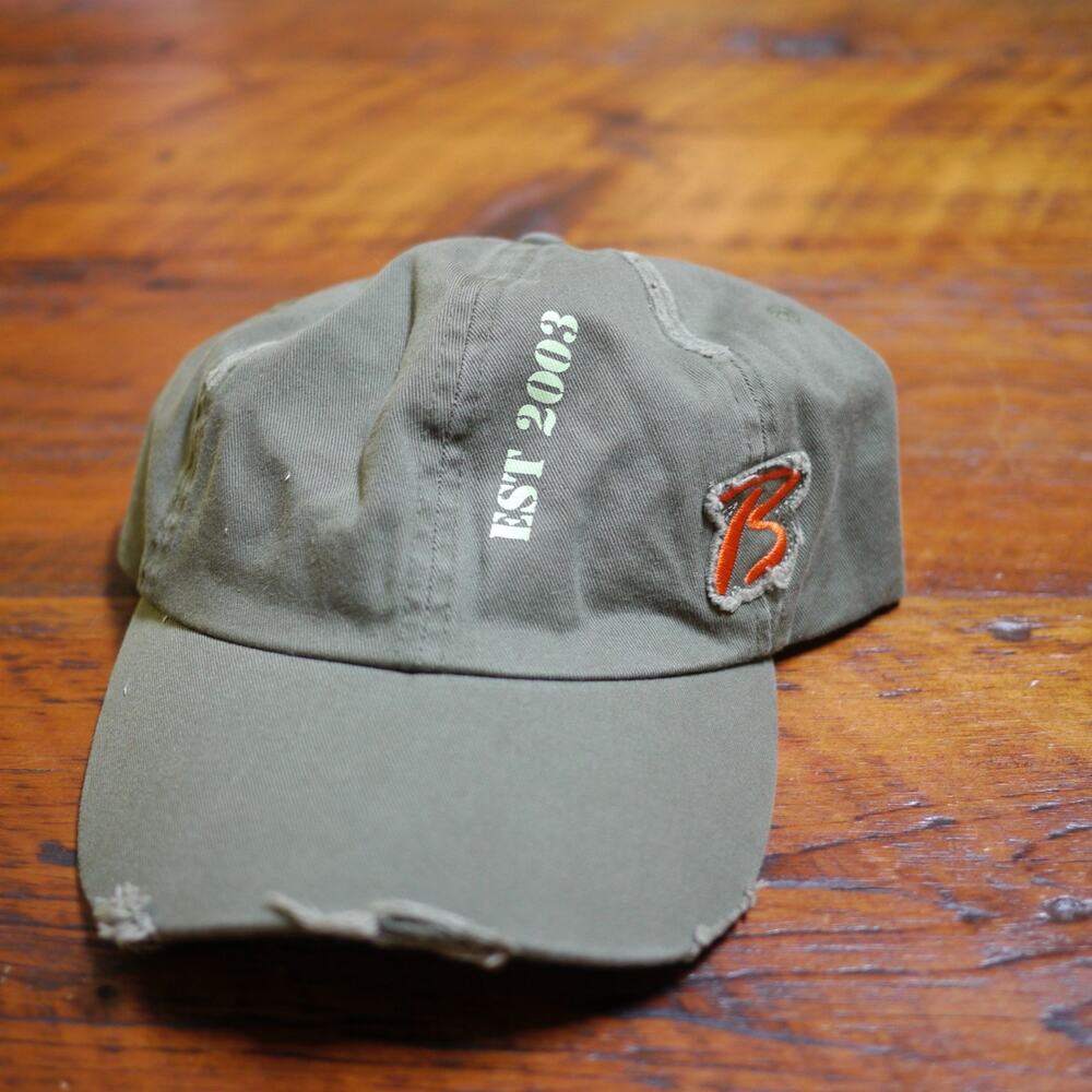 BORGATA Casino Eat Sleep Gamble Distressed Olive Green Cotton Baseball Cap Hat